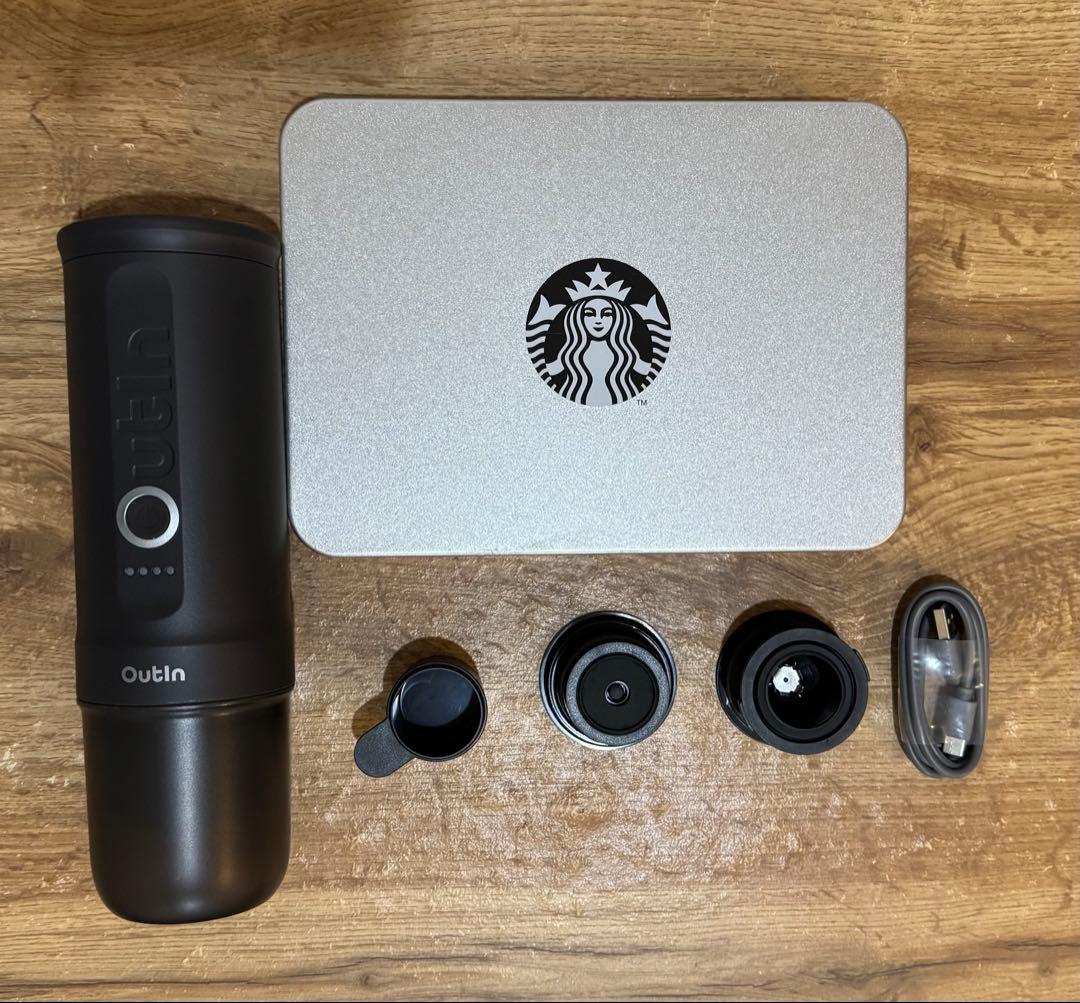 Outin Nano ポータブルエスプレッソマシン /スタンド/スタバカプセル付