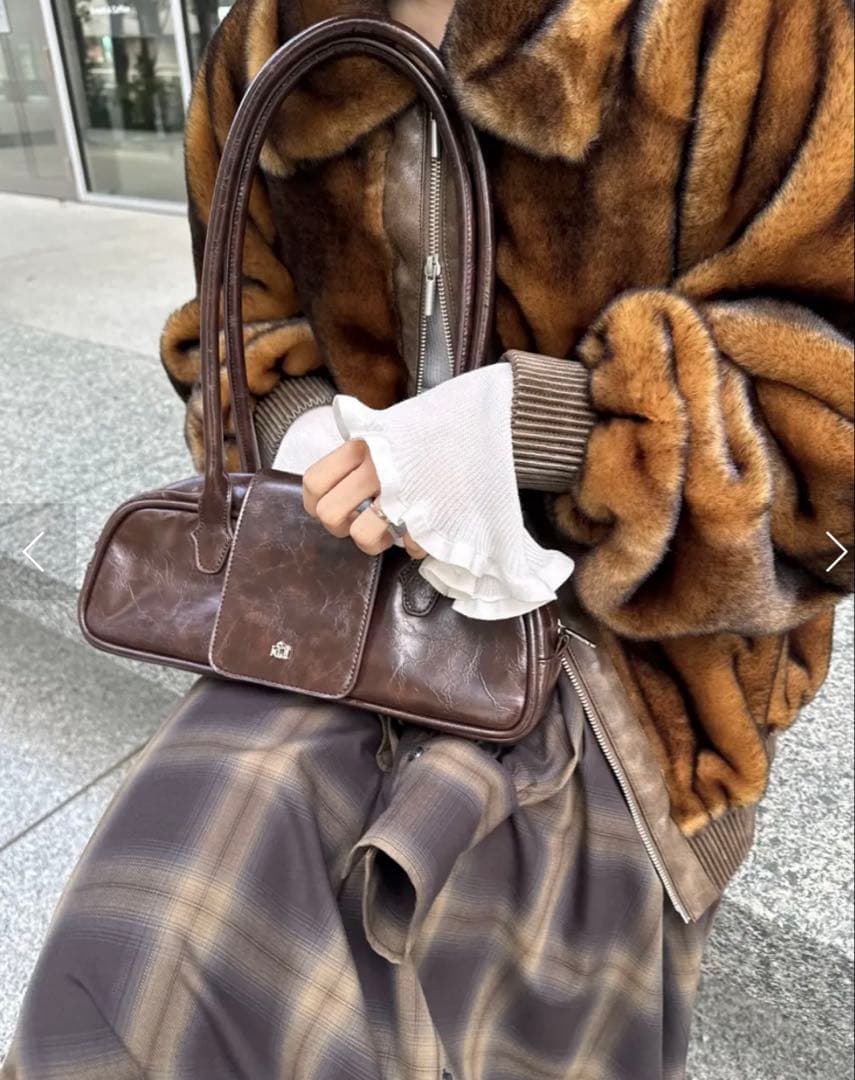 Ameri vintage SHEERFRILLVNECK【着痩せトップス】