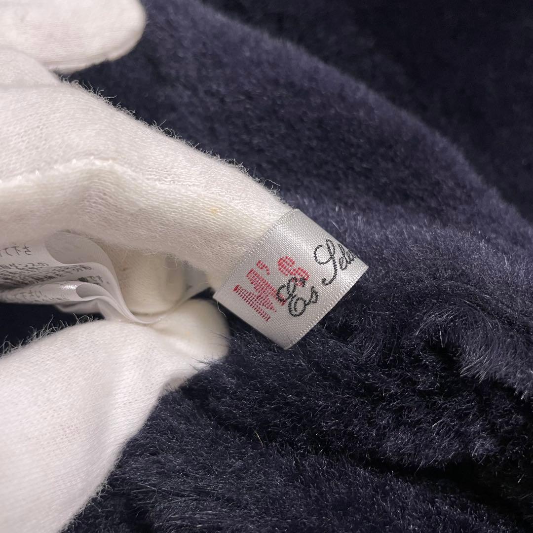 美品　M's Selection ラムレザー　ムートンファーコート　ネイビー