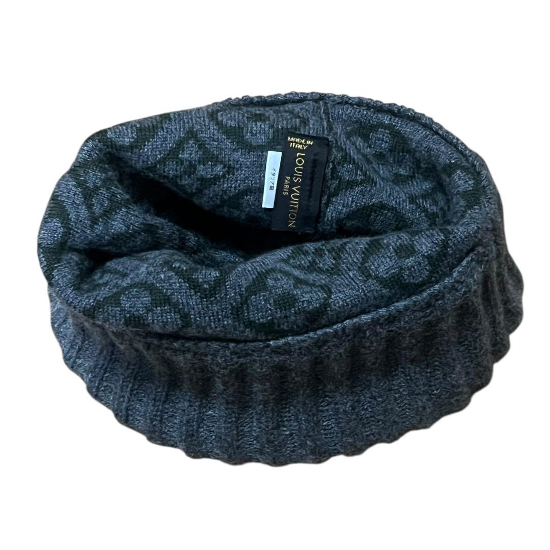 美品 ルイヴィトン モノグラム ボネスキーニット カシミア100% 希少グレー