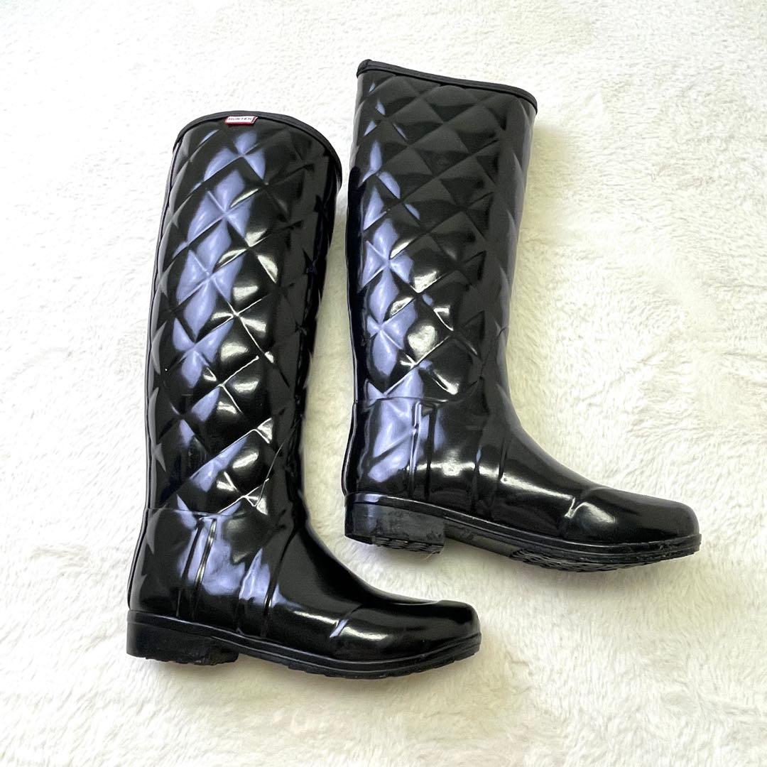 希少✨HUNTER ハンター 【23】キルティングロングブーツ/防寒/雨具/廃番