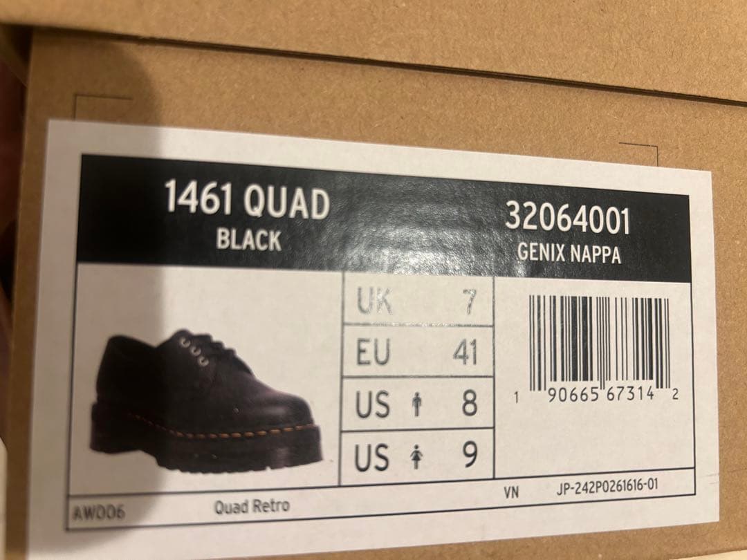 Dr.Martens 1461 QUAD 3 ホールシューズ ブラック　26cm