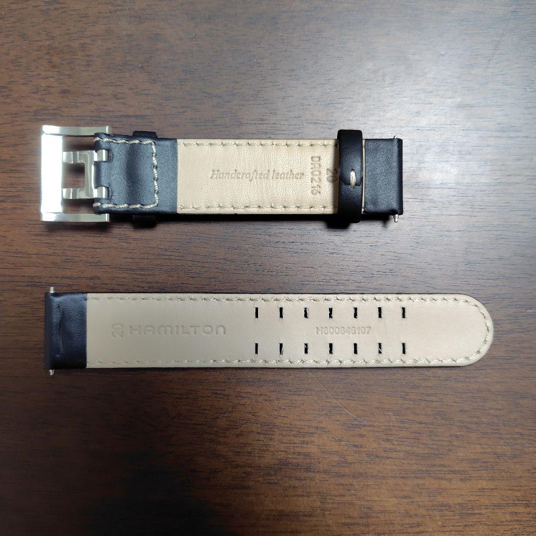 HAMILTON カーキ アビエーション 純正レザーベルト 20mm 尾錠