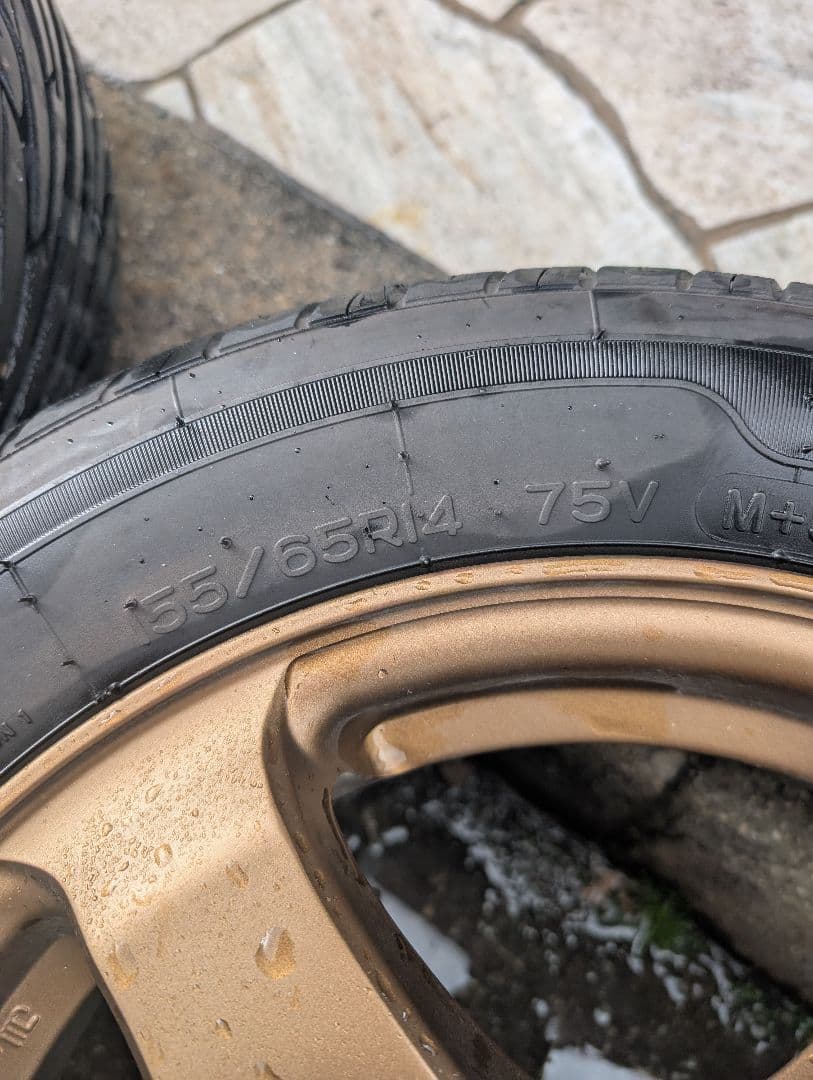 オレンジ155/65R14 PCD100 4H＋NS-2
