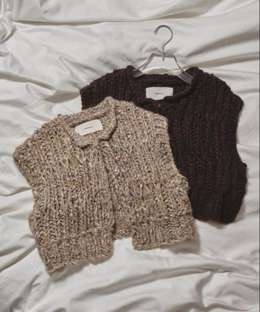 Mix Handknit Vest トゥデイフル　ニットベスト