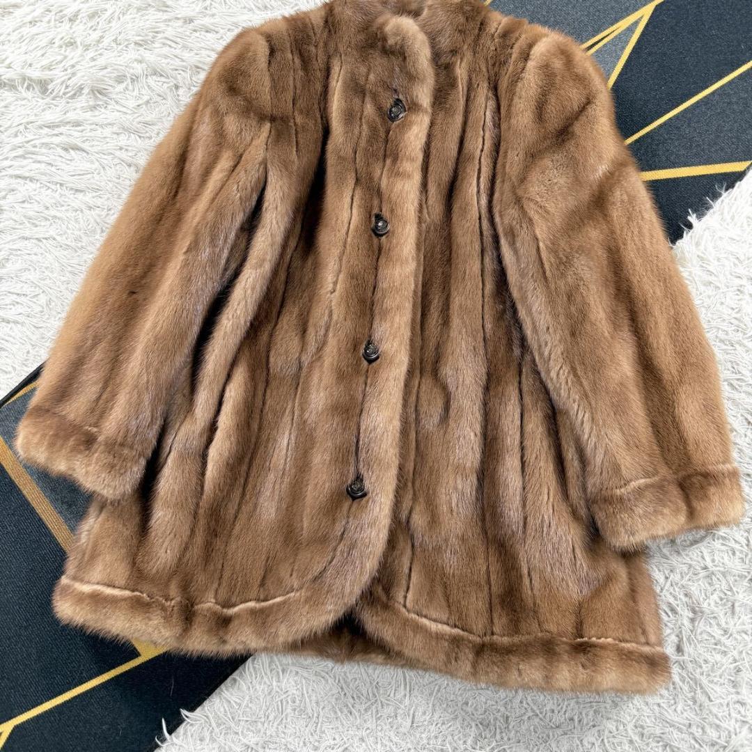 クリスチャンディオール デミバフミンク ファーコート リアルファー L相当