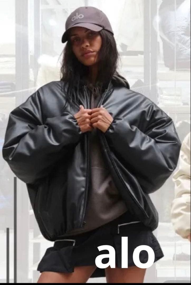 【3.2.ki 】alo 合皮ボンバージャケット M 定価5万超！