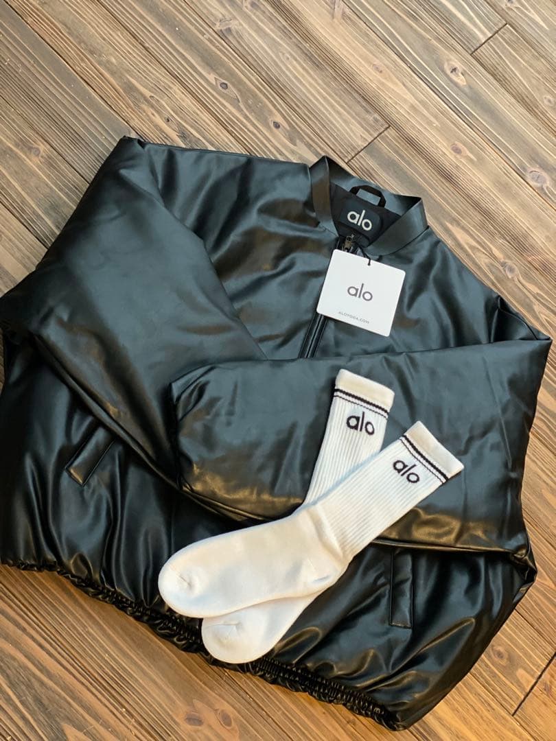 【3.2.ki 】alo 合皮ボンバージャケット M 定価5万超！