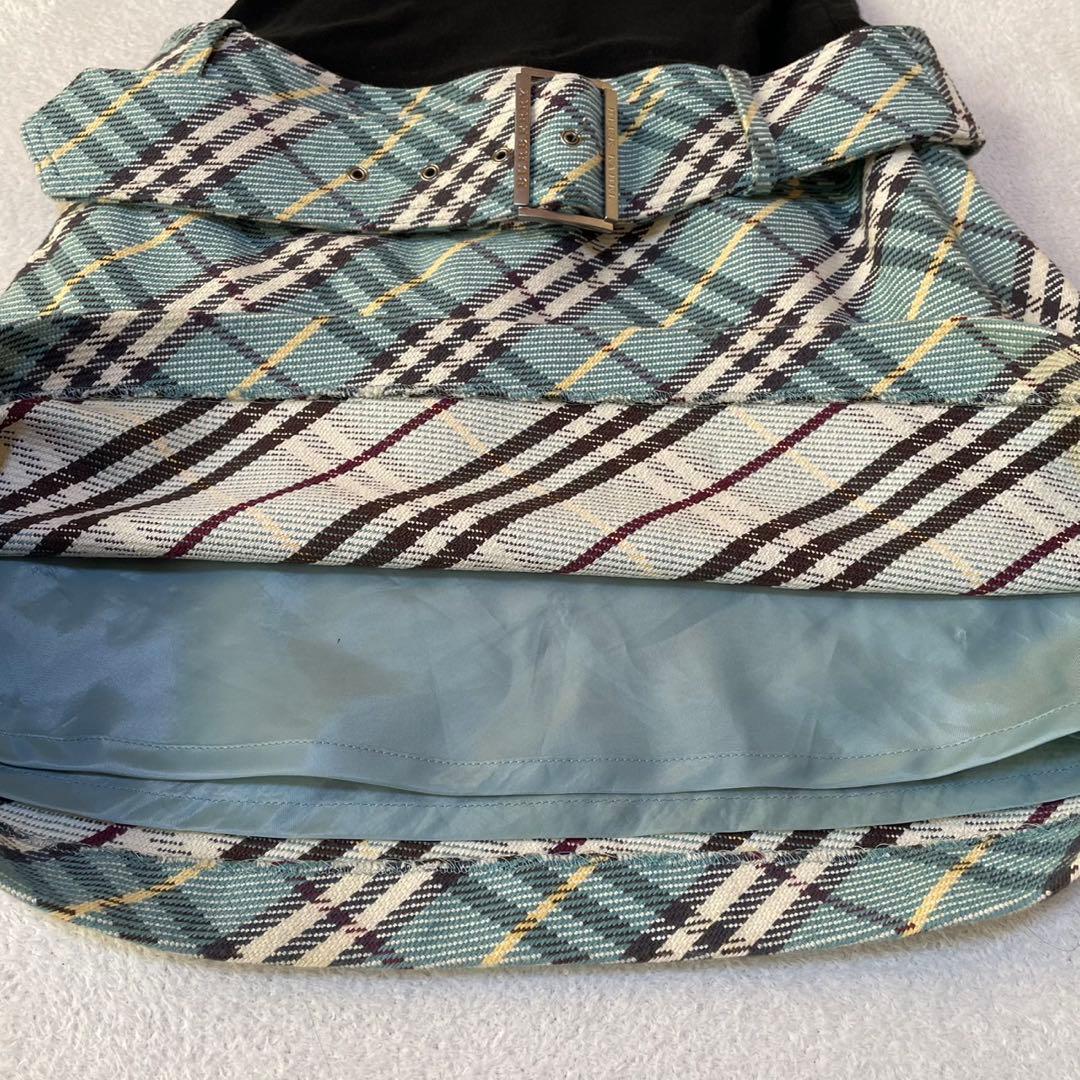 バーバリーブルーレーベル　ノースリーブ　ワンピース　ノバチェック　ニット　38