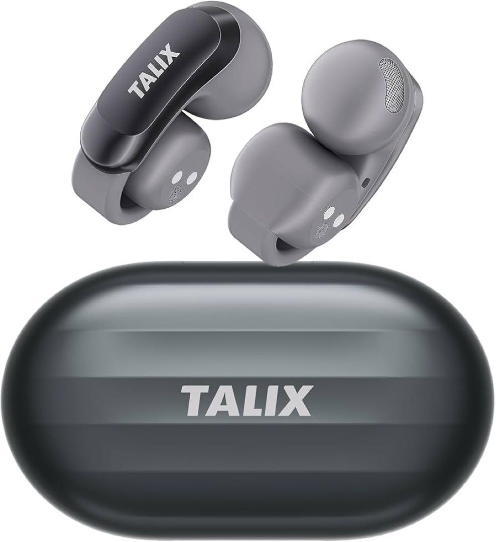 オープンイヤー型イヤホン イヤーカフ式 超軽量 IPX4防水 マイク搭載