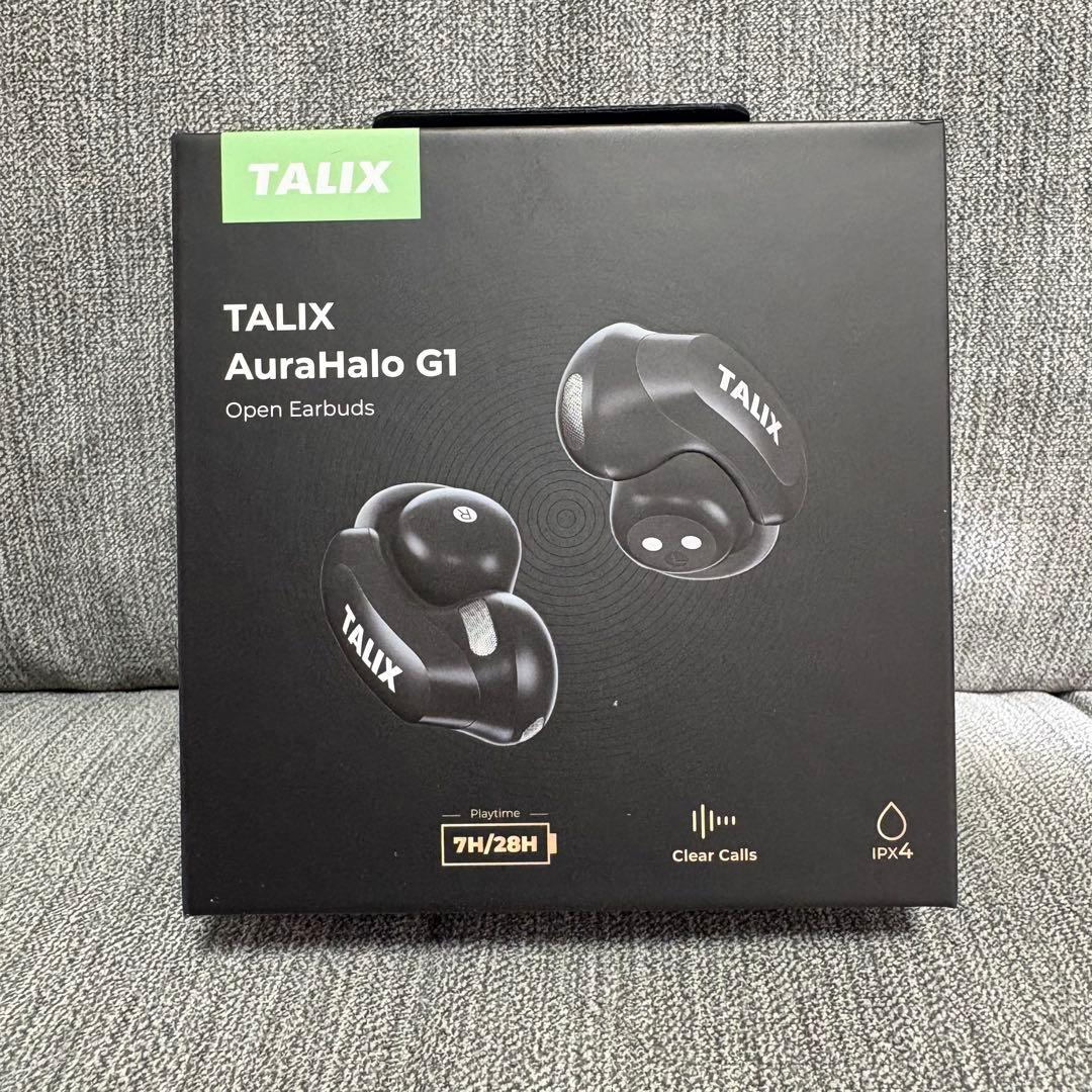 オープンイヤー型イヤホン イヤーカフ式 超軽量 IPX4防水 マイク搭載