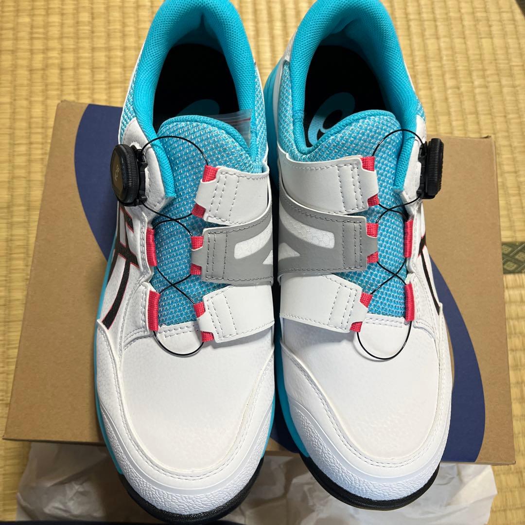 ASICS BOAシステム安全靴 ホワイト/ブルー　26センチ