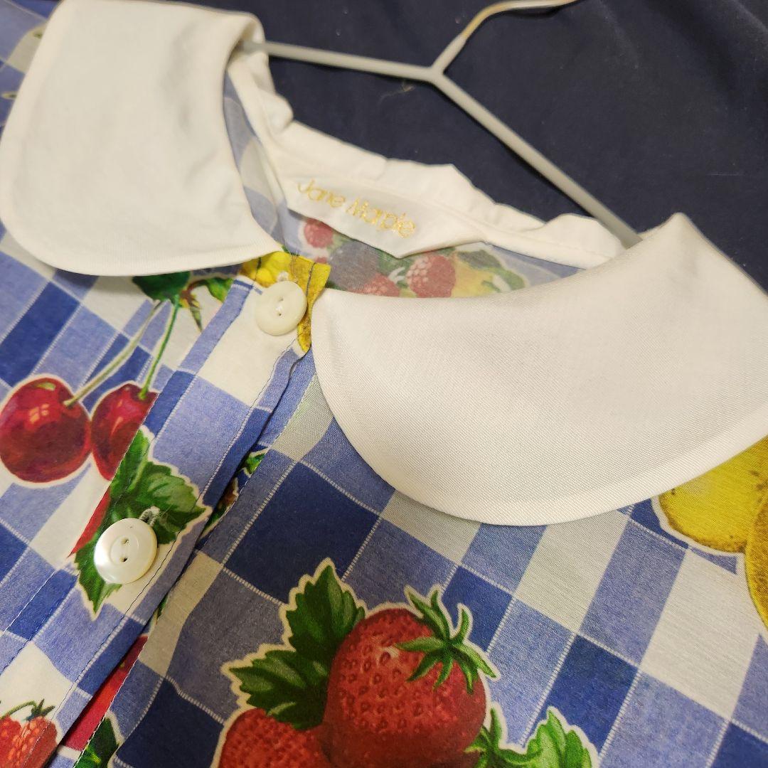 Jane Marple フルーツピクニック柄 半袖ワンピース