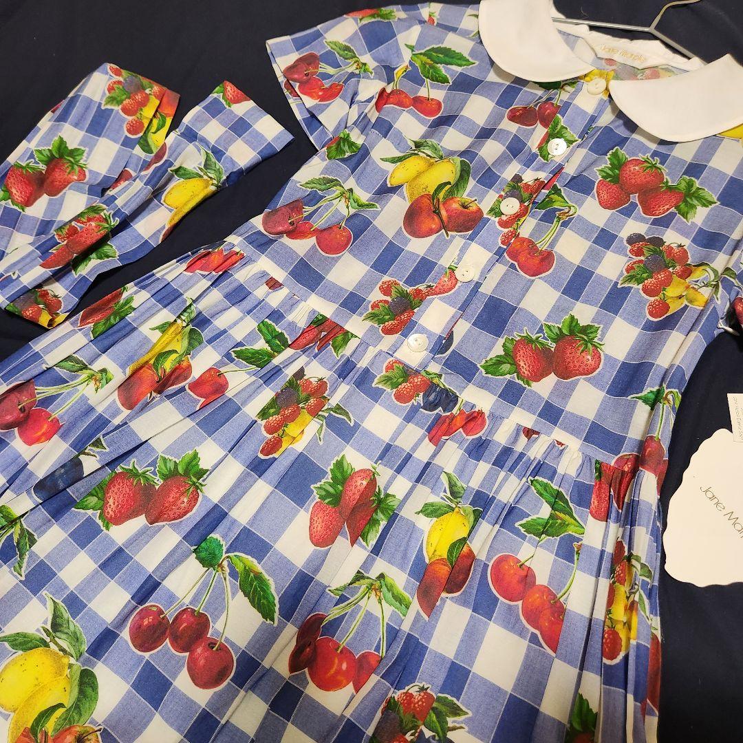 Jane Marple フルーツピクニック柄 半袖ワンピース