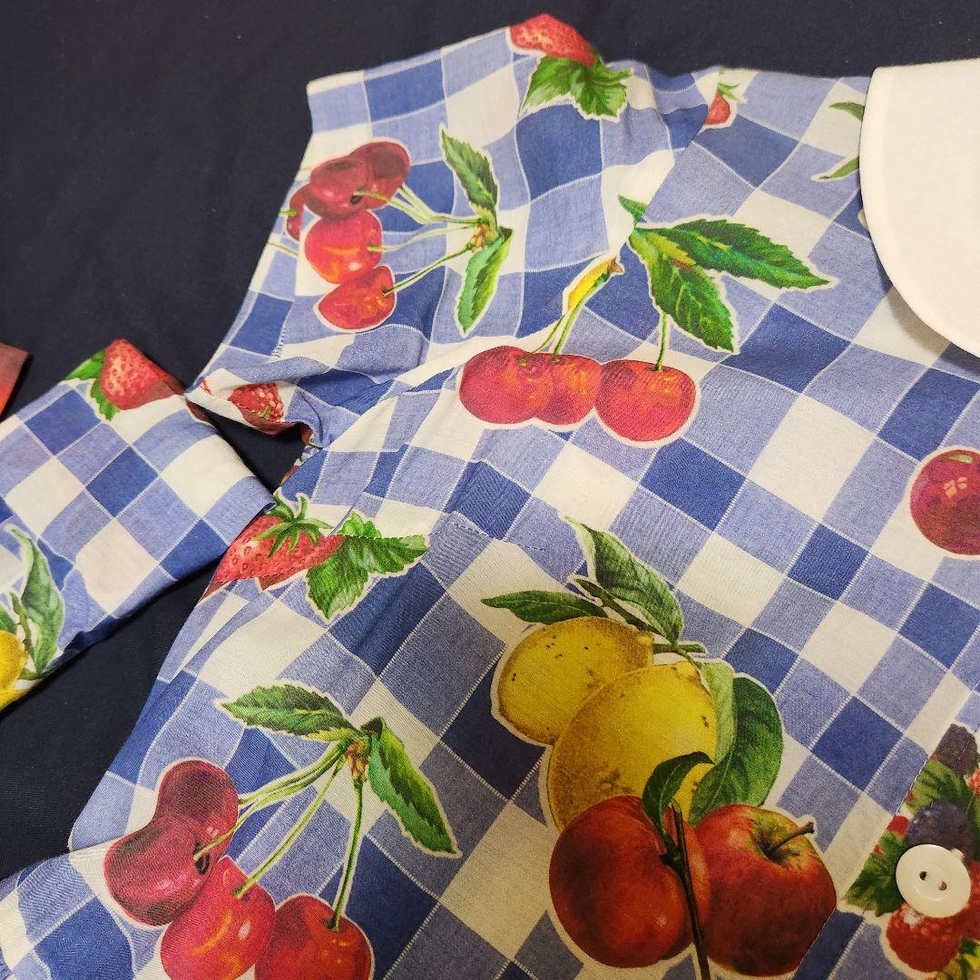 Jane Marple フルーツピクニック柄 半袖ワンピース