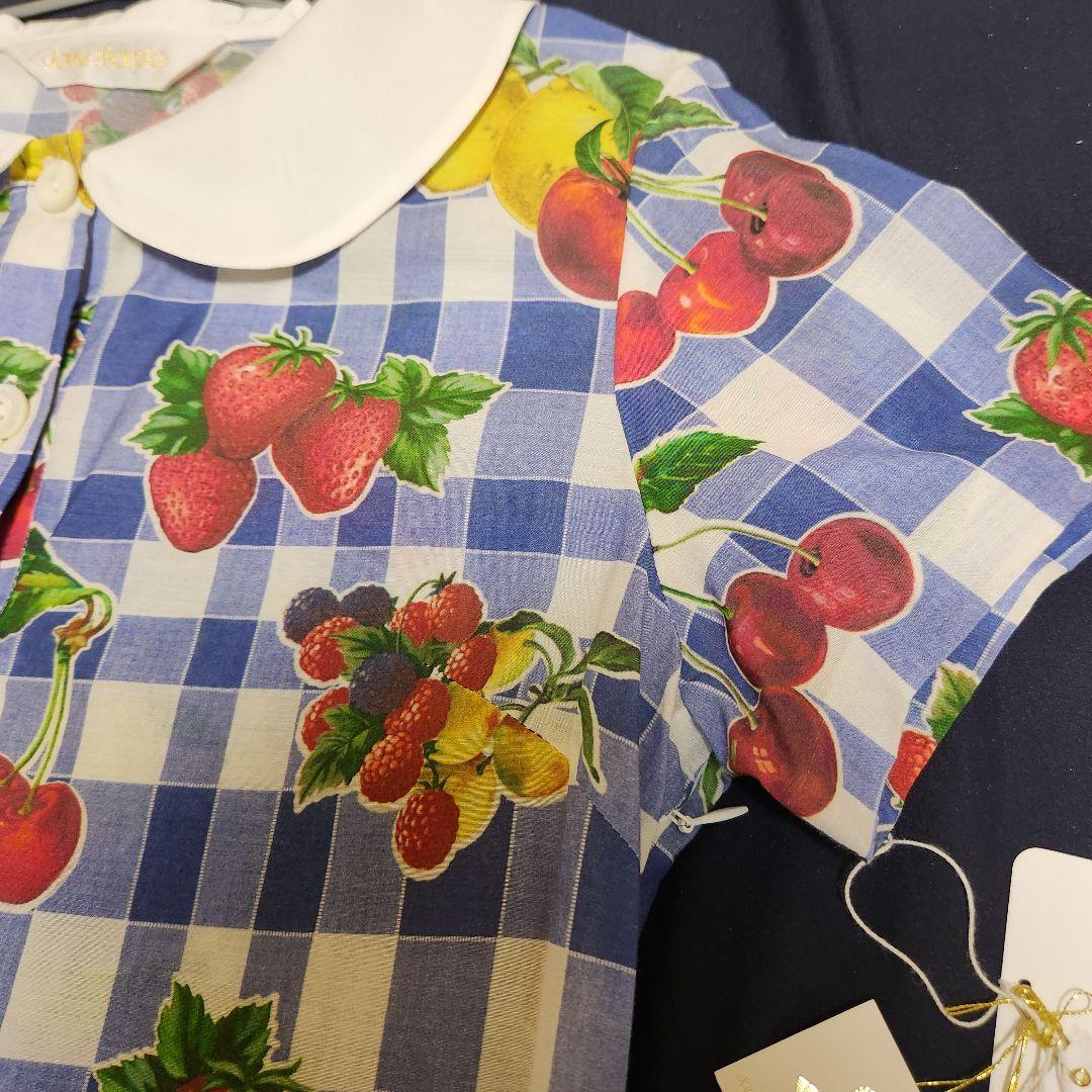 Jane Marple フルーツピクニック柄 半袖ワンピース