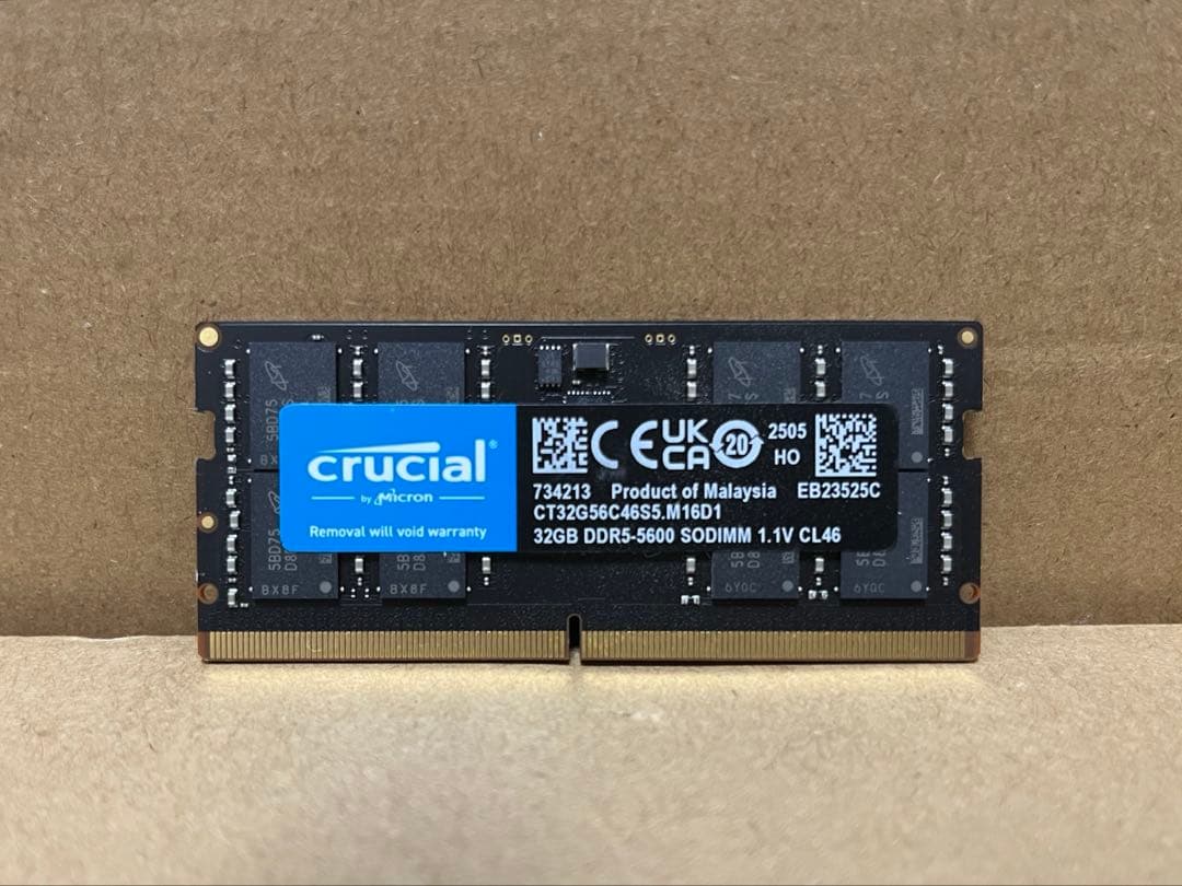 メモリー crucial 32GB DDR5-5600 SODIMM