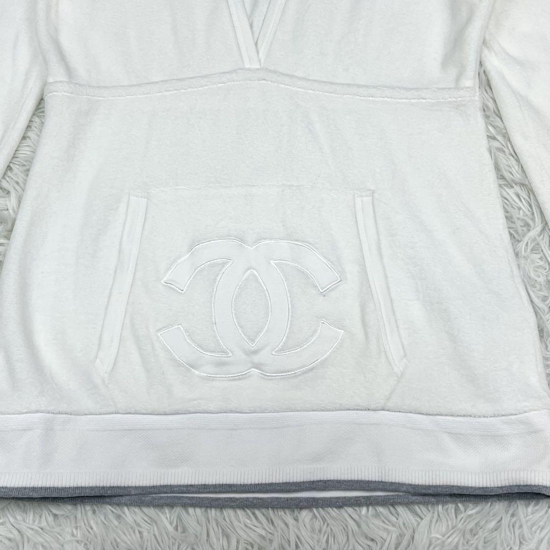 美品 シャネル スポーツライン パイル生地 パーカー ビッグココマーク 09C