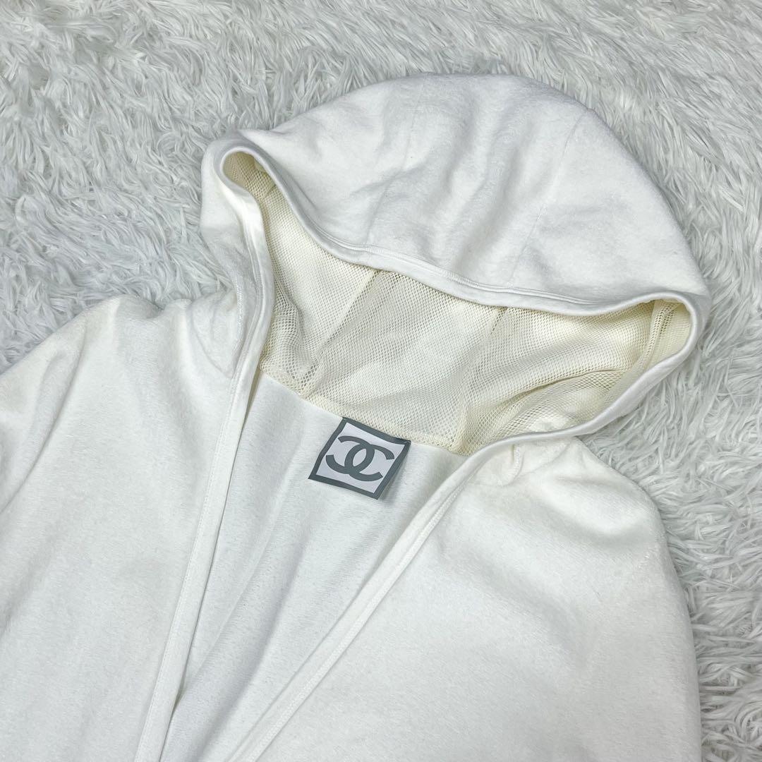 美品 シャネル スポーツライン パイル生地 パーカー ビッグココマーク 09C