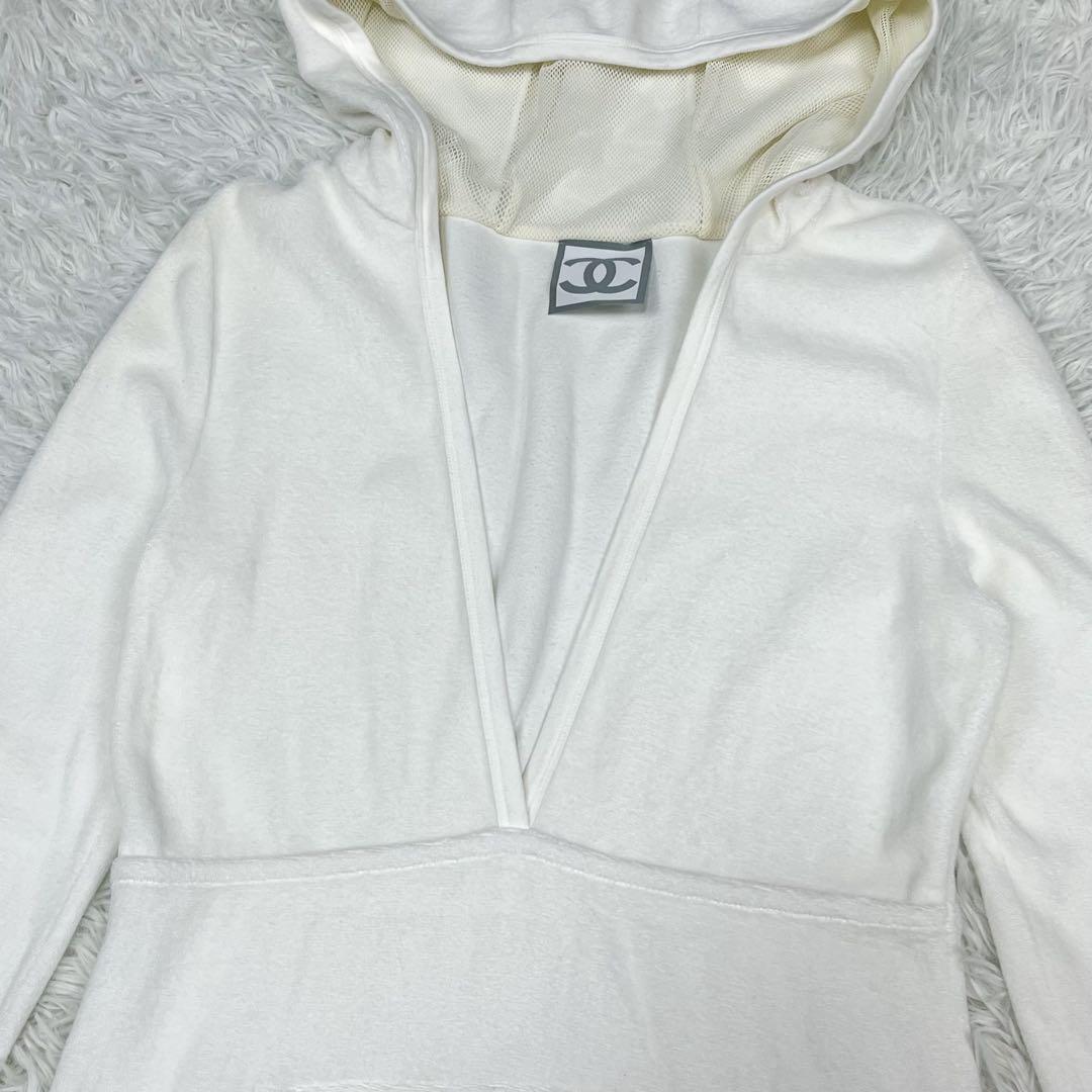 美品 シャネル スポーツライン パイル生地 パーカー ビッグココマーク 09C