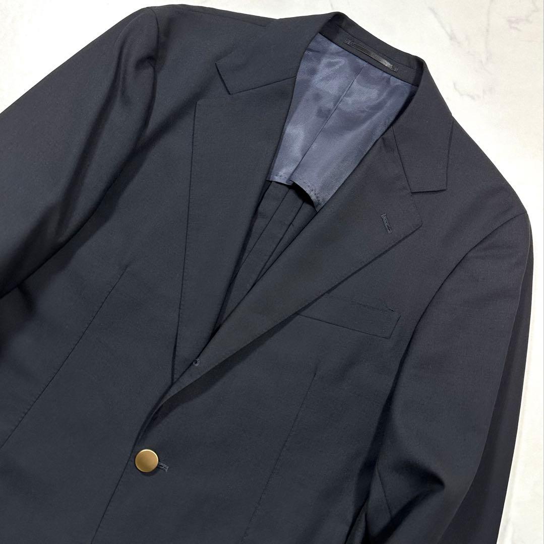 L相当23AW◎EDIFICE モヘヤミックス トロピカルウール 紺ブレザー48