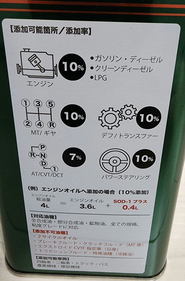 SOD-1 Plus エンジンオイル添加剤