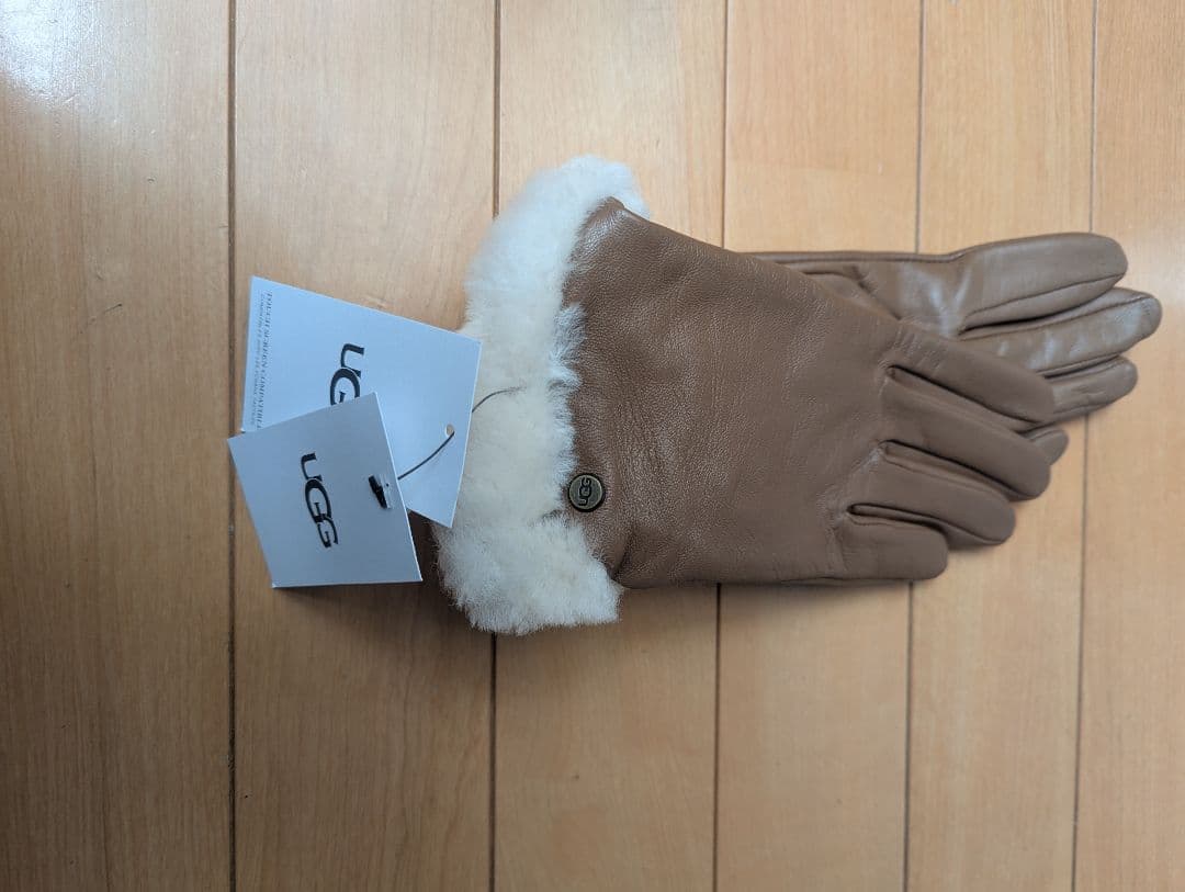 【新品未使用】UGG ブラウン レザー手袋
