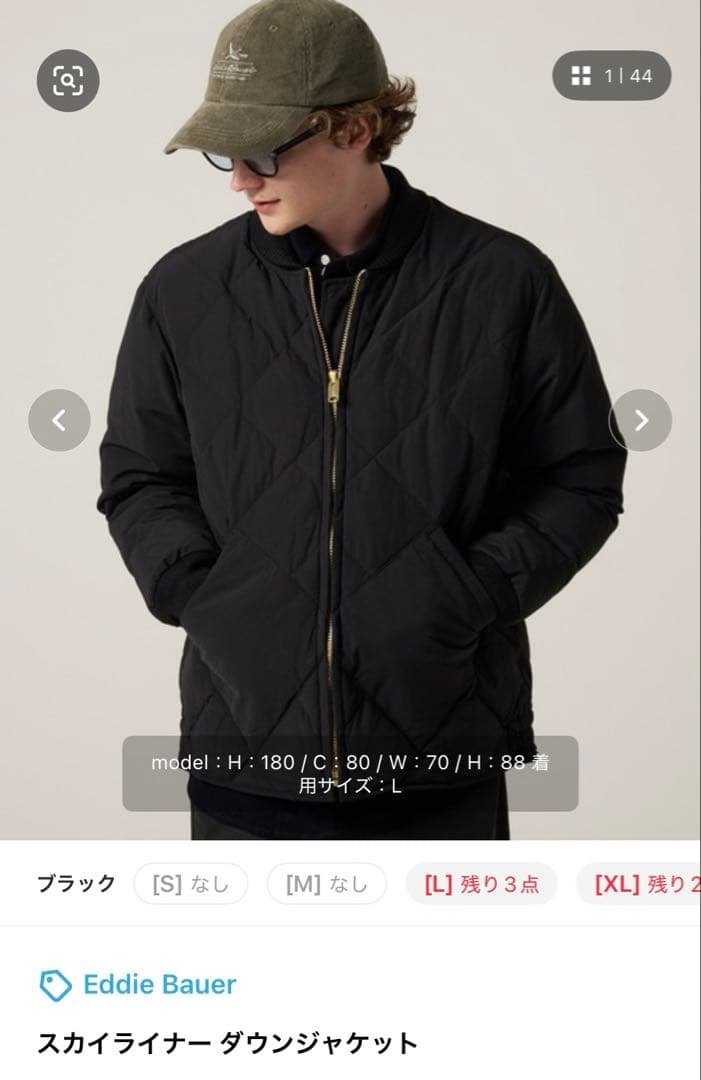 Eddie Bauer 日の出タグ　スカイライナージャケット　Lサイズ