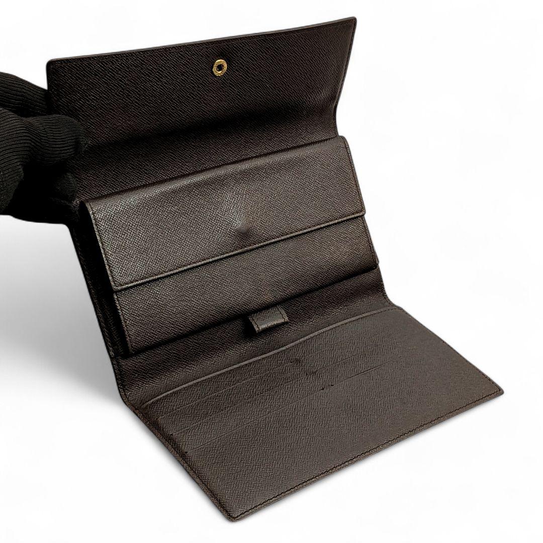 美品 ルイヴィトン ダミエ エベヌ ポルトトレゾール インターナショナル 長財布