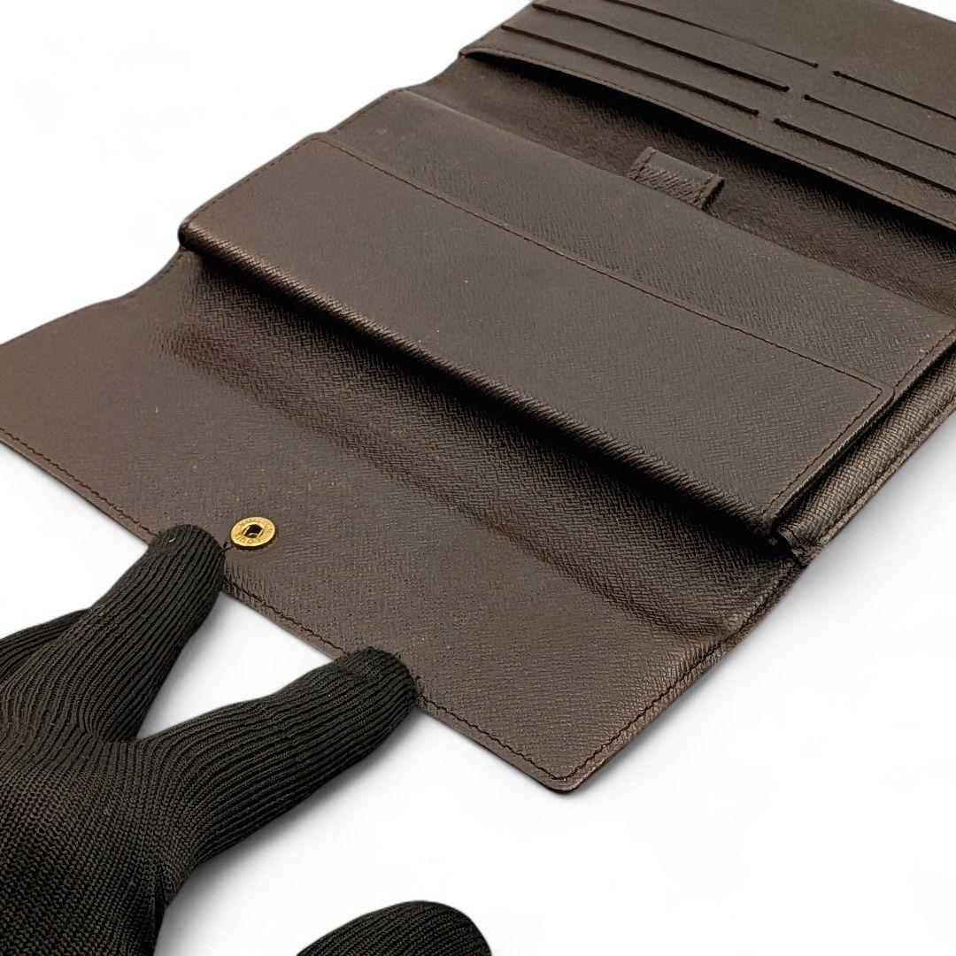 美品 ルイヴィトン ダミエ エベヌ ポルトトレゾール インターナショナル 長財布