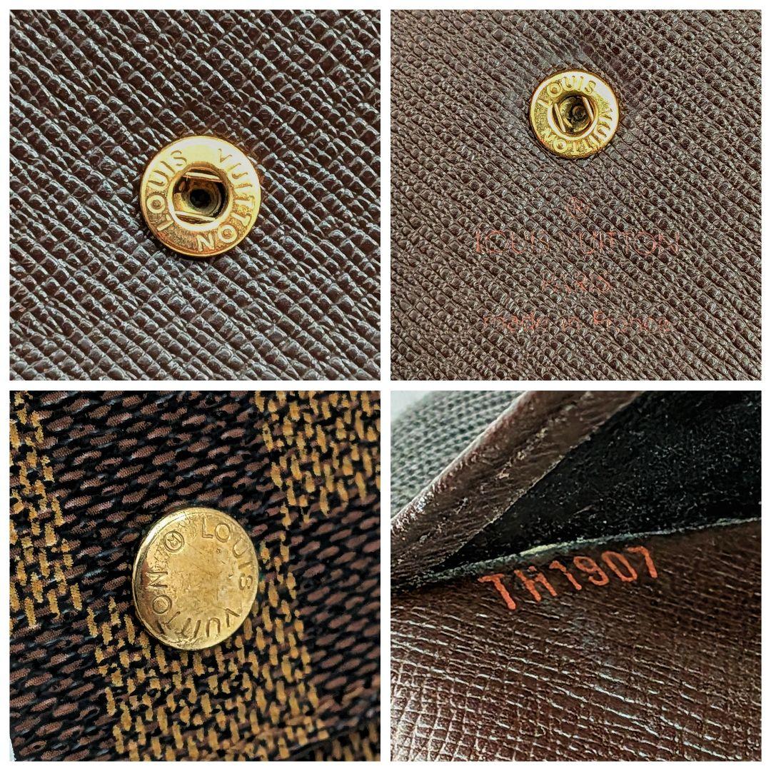 美品 ルイヴィトン ダミエ エベヌ ポルトトレゾール インターナショナル 長財布