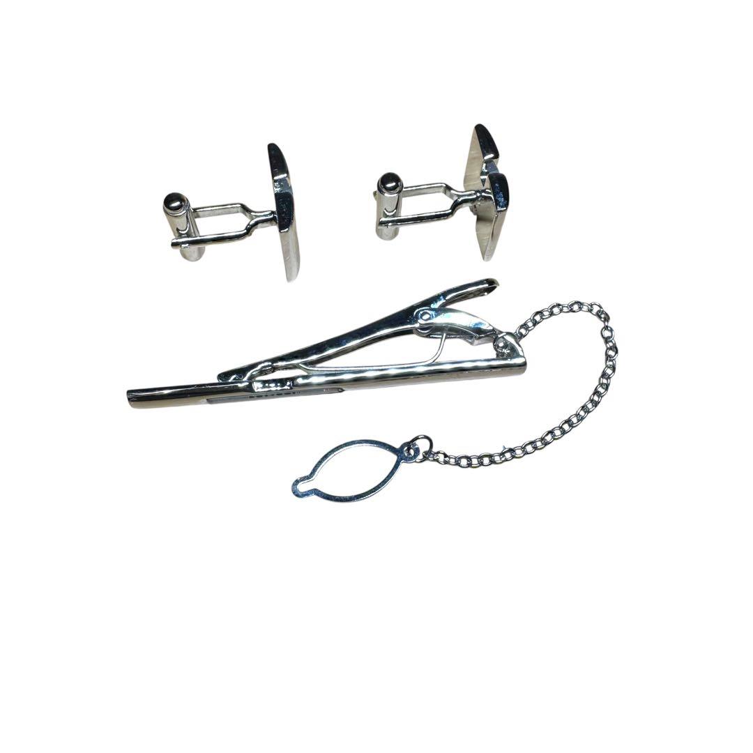 極美品 HERMES シルバー 馬車柄カフス ネクタイピン セット