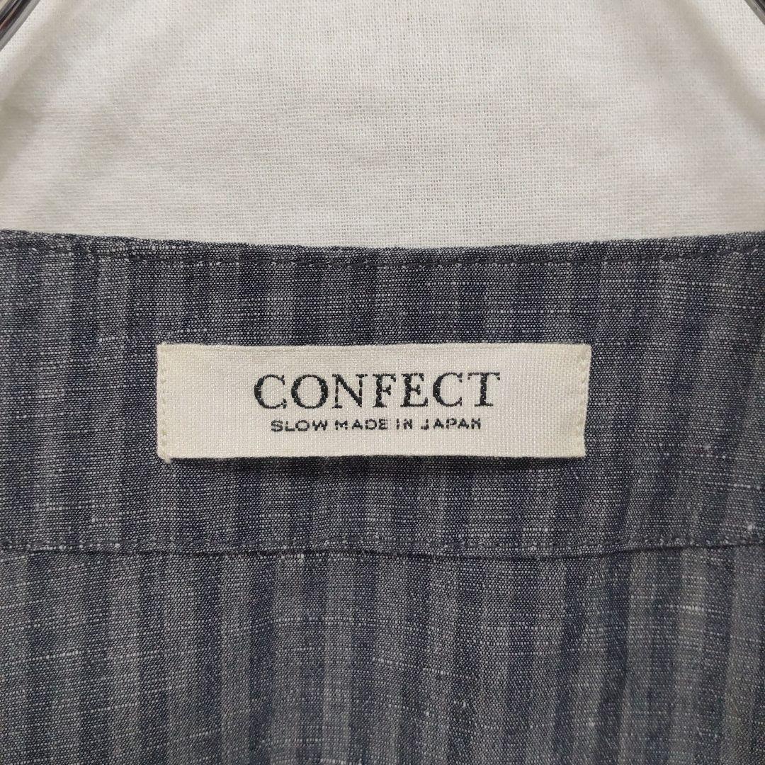 ライトサッカーカーディジャケット 3 グレー リネン混 ノーカラージャケット