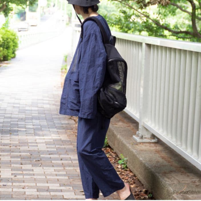 ライトサッカーカーディジャケット 3 グレー リネン混 ノーカラージャケット