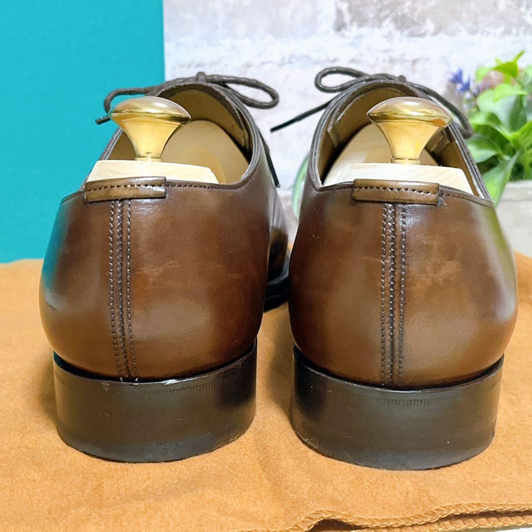 極美品【エドワードグリーン】ドレスシューズ 高級革靴 濃茶 6.5 英国製 箱付