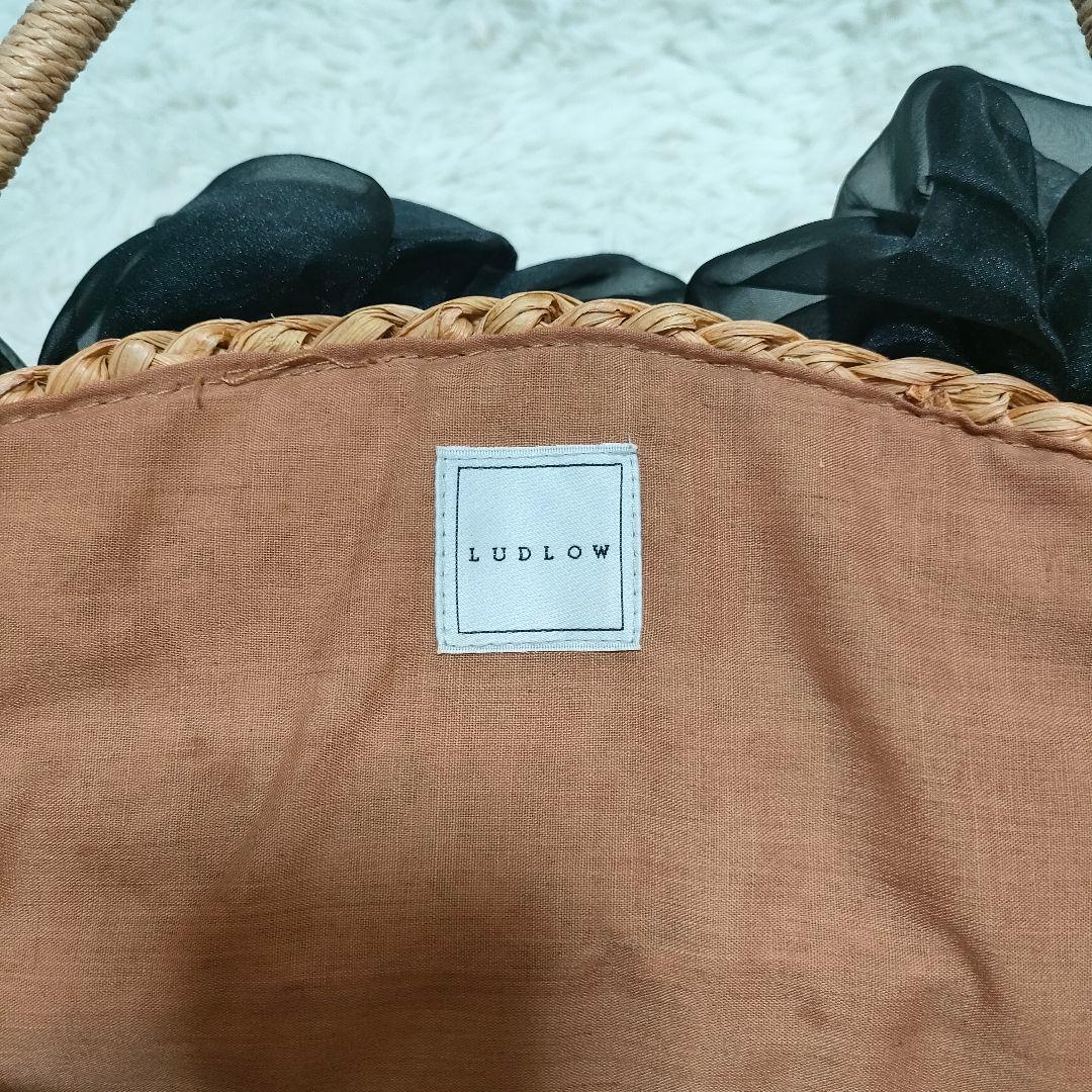 ラドロー かごバック 編み込み チュール シフォン フラワー バルーン ベージュ