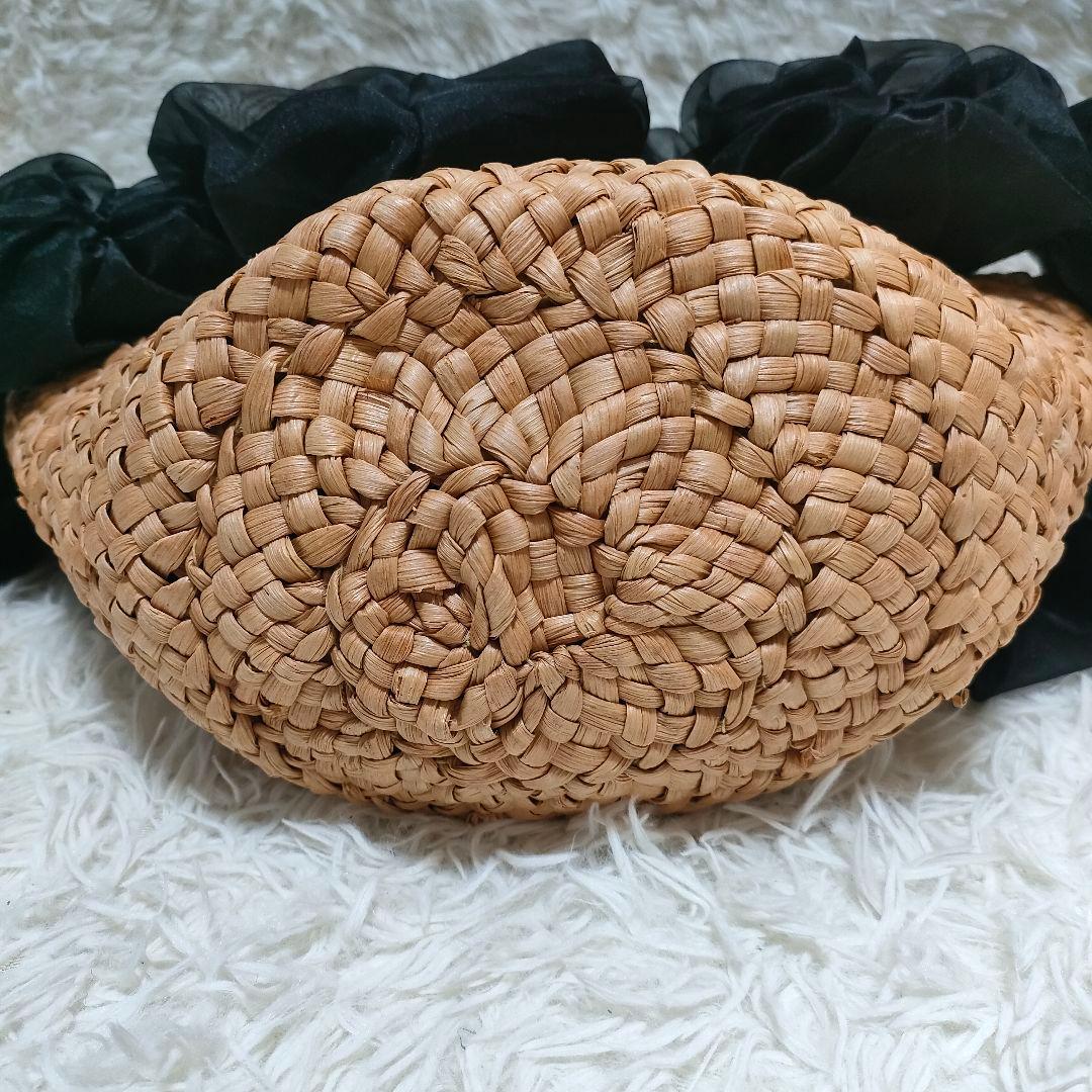 ラドロー かごバック 編み込み チュール シフォン フラワー バルーン ベージュ