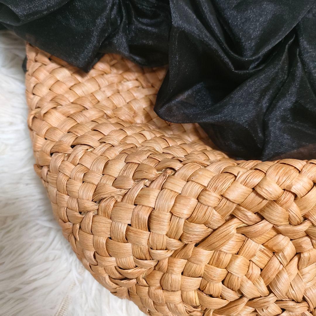 ラドロー かごバック 編み込み チュール シフォン フラワー バルーン ベージュ