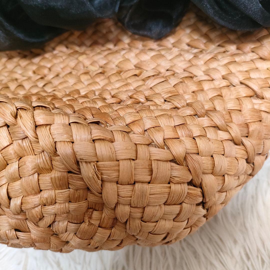 ラドロー かごバック 編み込み チュール シフォン フラワー バルーン ベージュ