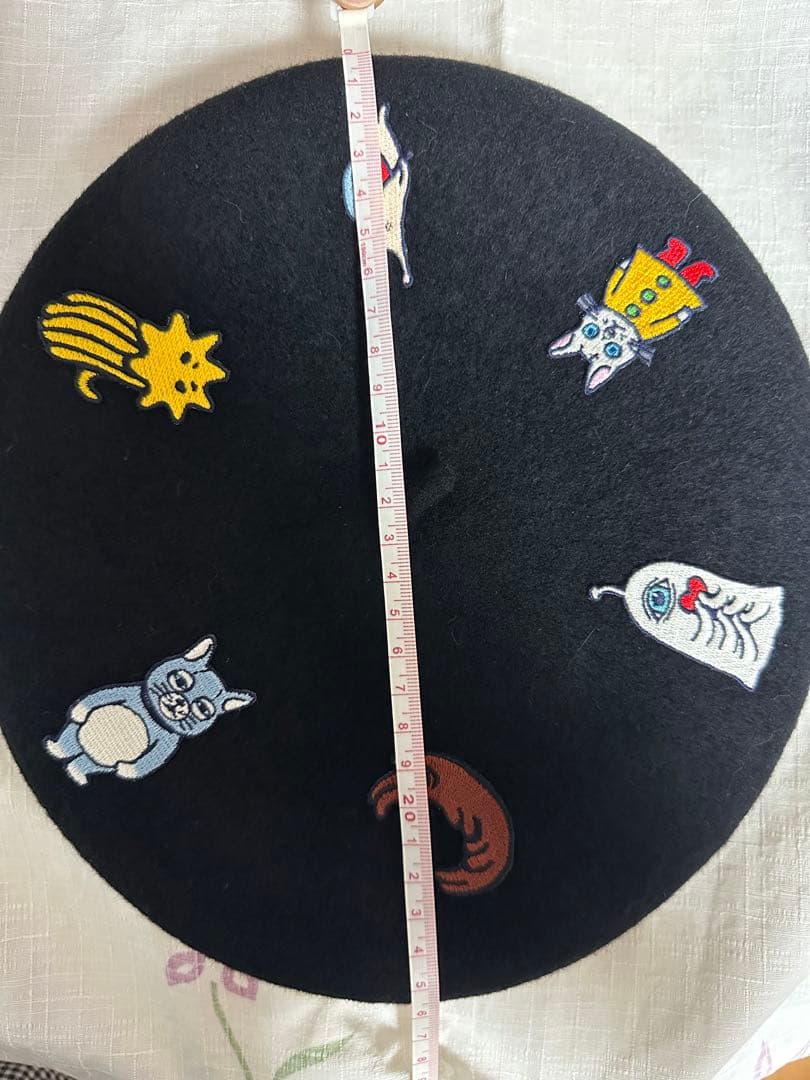 ヒグチユウコ　ボリス雑貨店　ワッペン付き　ベレー帽　黒