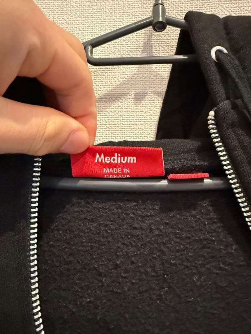 Supreme 黒 フルジップパーカー M