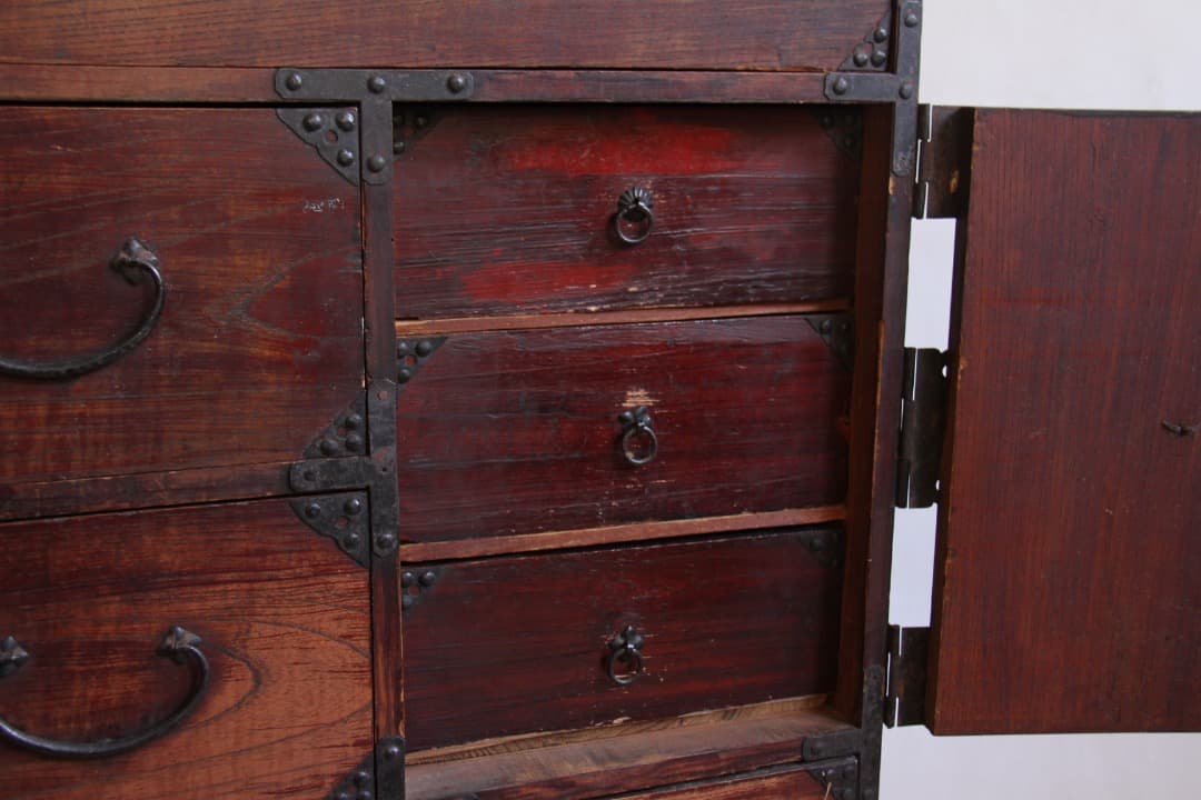 和箪笥　タンス　チェスト　4段　古道具　古家具　ビンテージ　アンティーク　レトロ