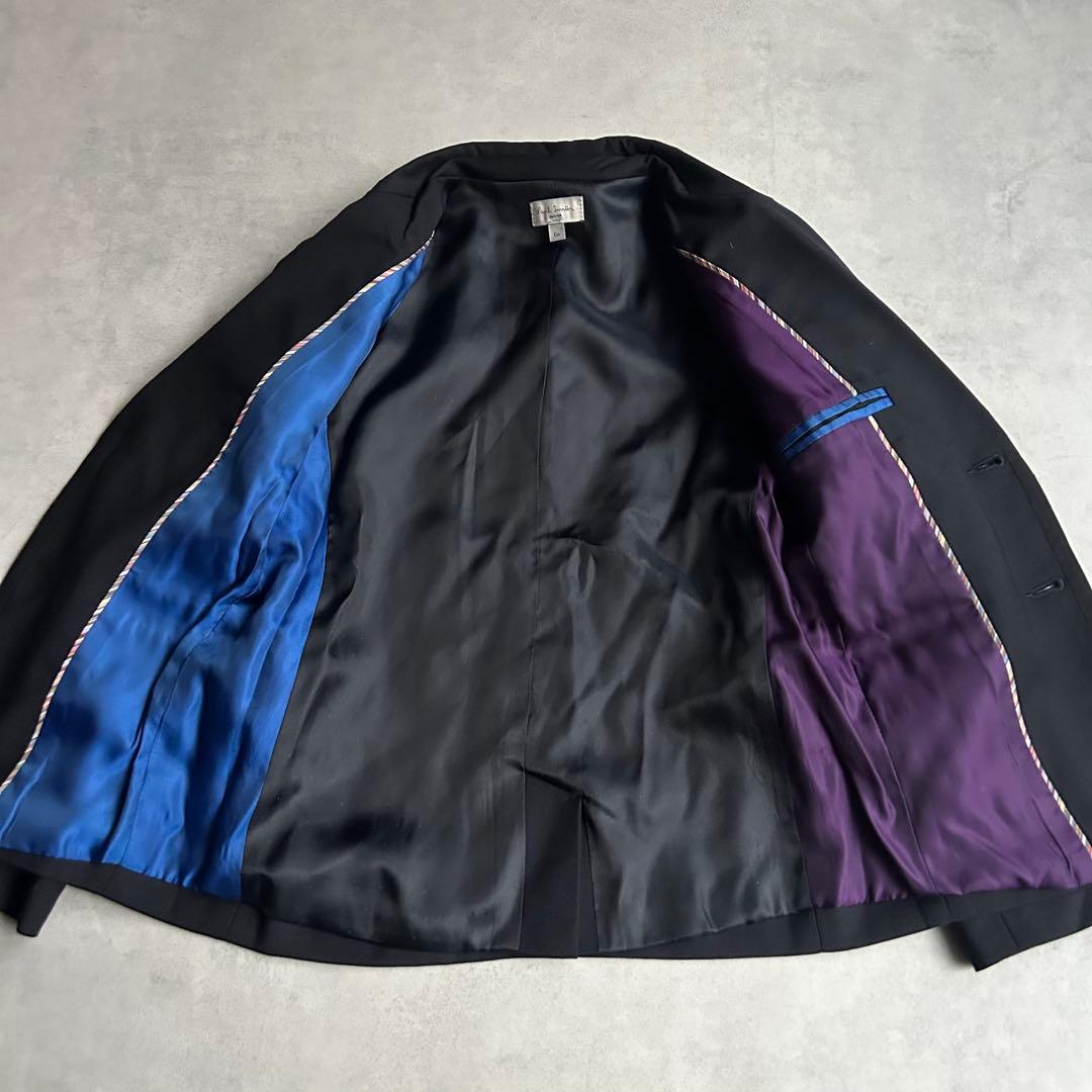 美品✨ポールスミス 120cm スーツ セットアップ　 総裏 2B 裏地柄 黒