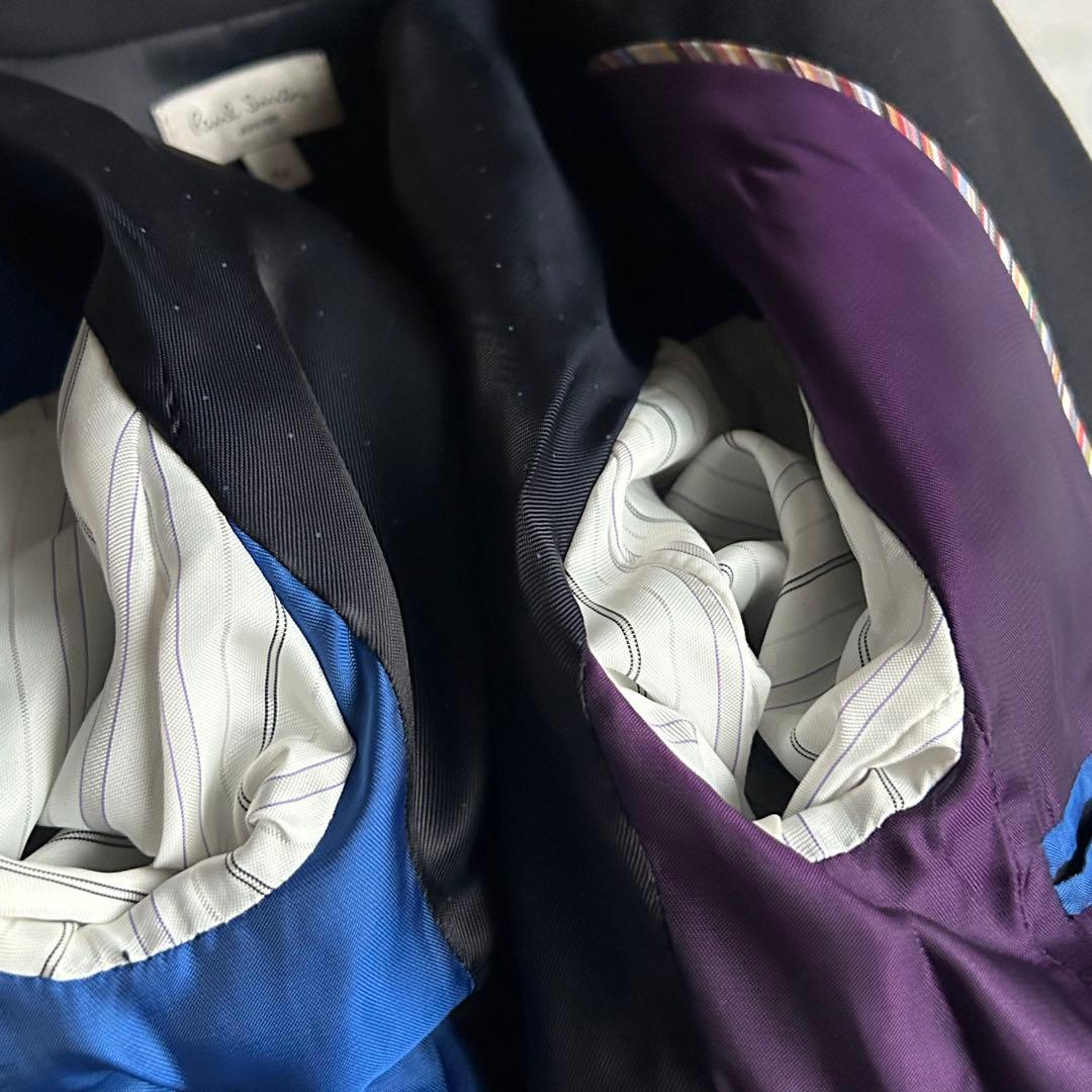 美品✨ポールスミス 120cm スーツ セットアップ　 総裏 2B 裏地柄 黒