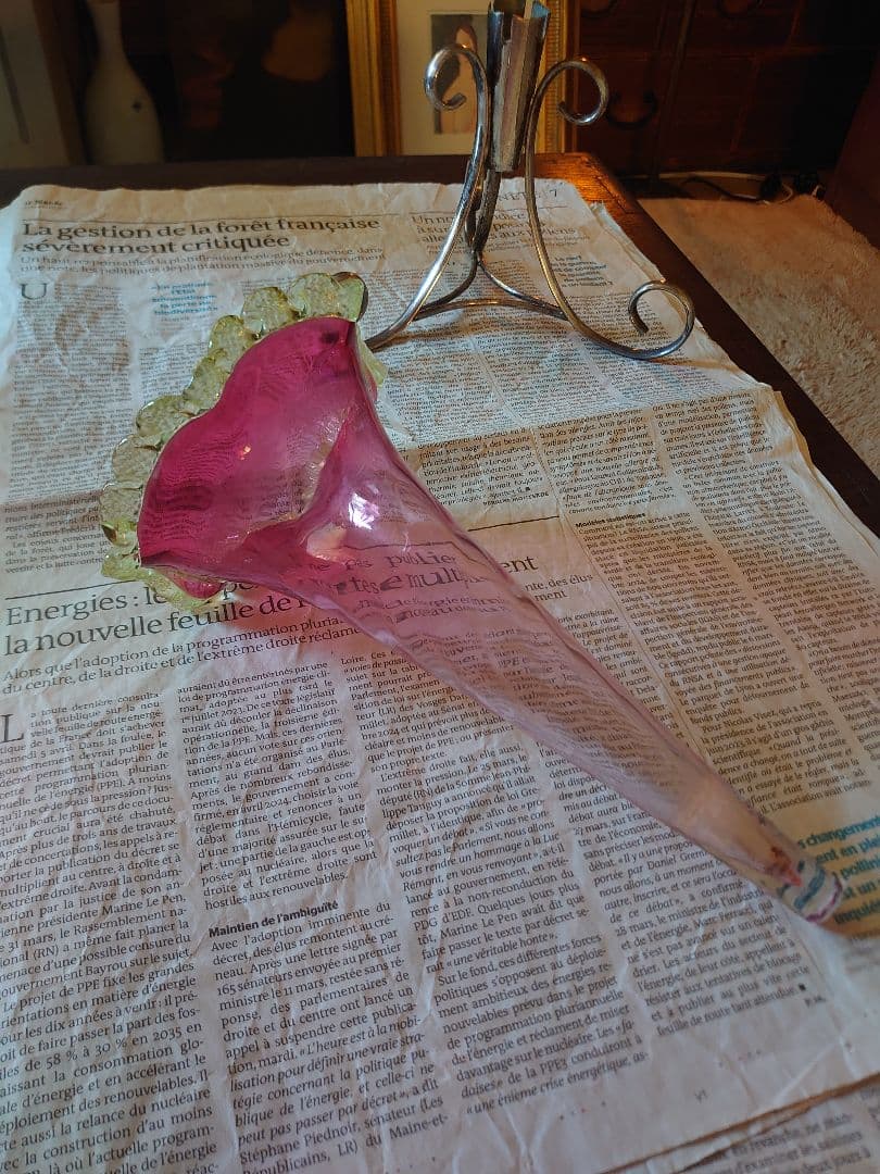 「売約済」イギリス1930s'イパーン クランベリー＆ヴァセリンフラワーベース