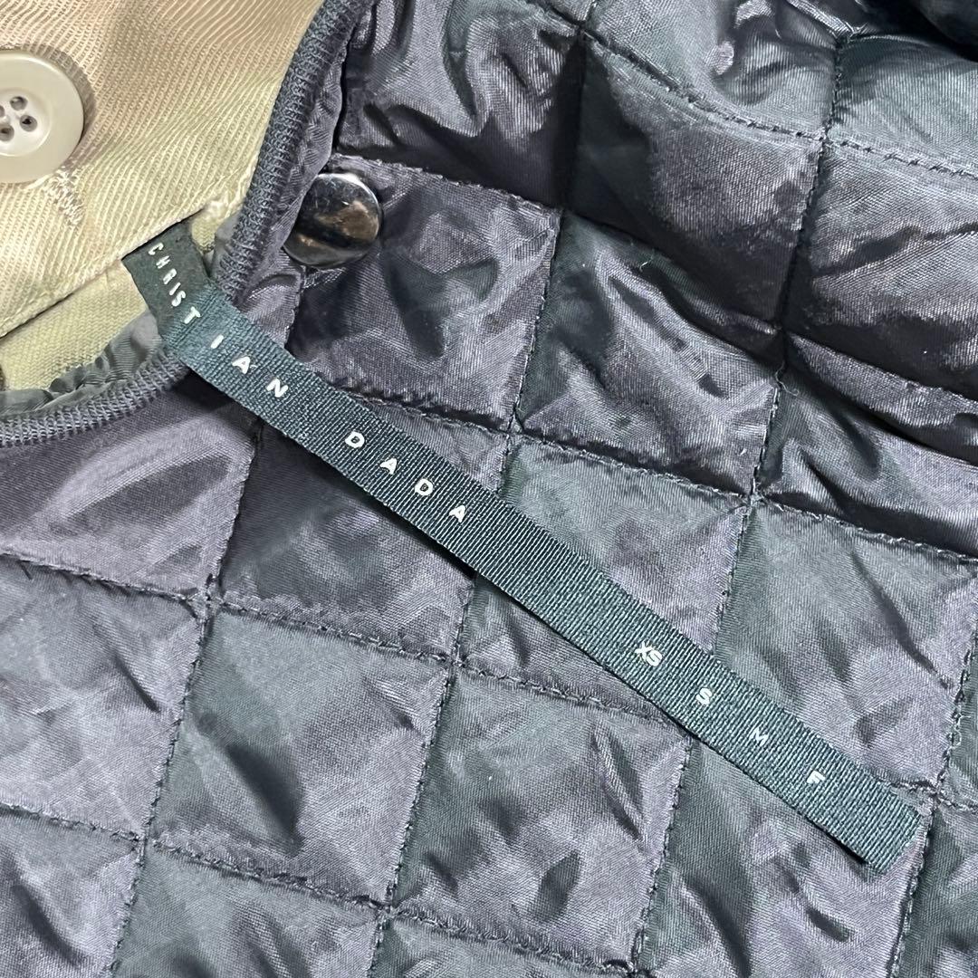 ▼クリスチャンダダ　モッズコート　レザー切替　M ライナー　ファー　Y2K 日本