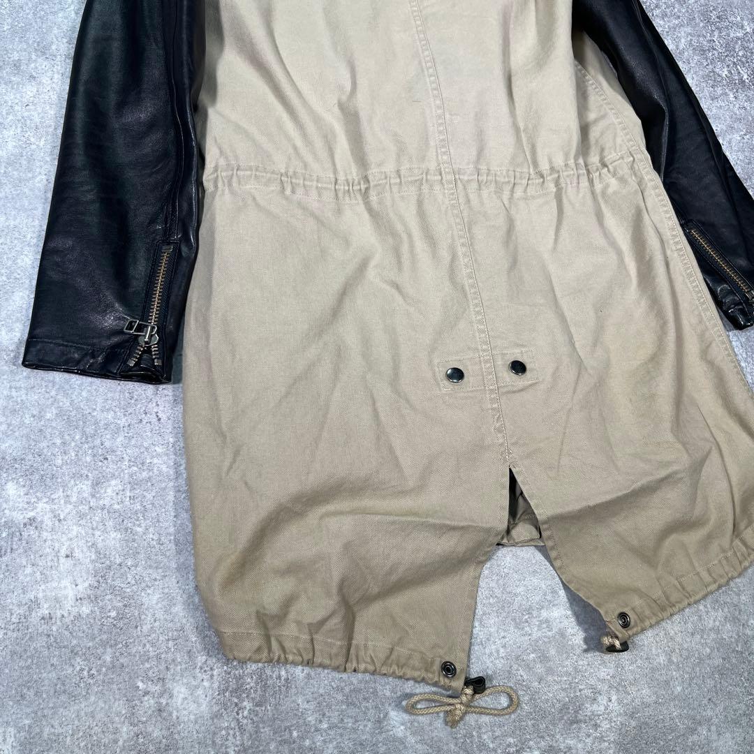 ▼クリスチャンダダ　モッズコート　レザー切替　M ライナー　ファー　Y2K 日本