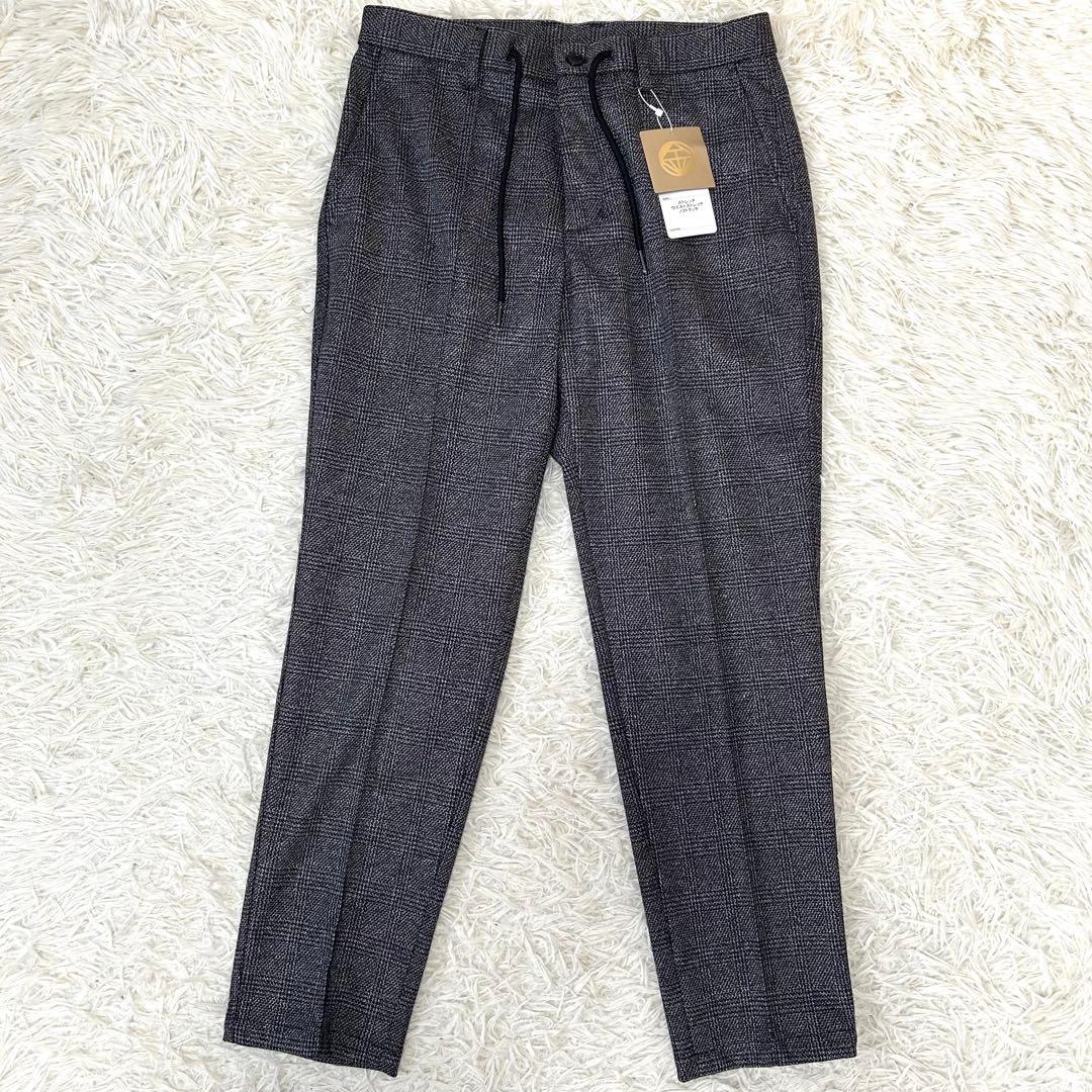 金のパジャマスーツ【未使用タグ付】プレミアムウールジャージ 紺グレンチェックBM