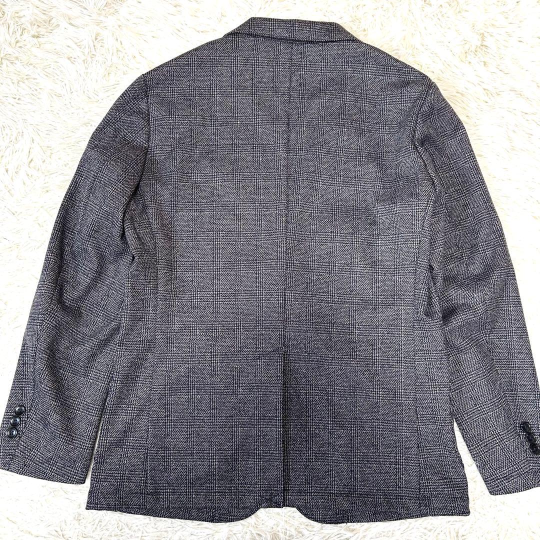 金のパジャマスーツ【未使用タグ付】プレミアムウールジャージ 紺グレンチェックBM