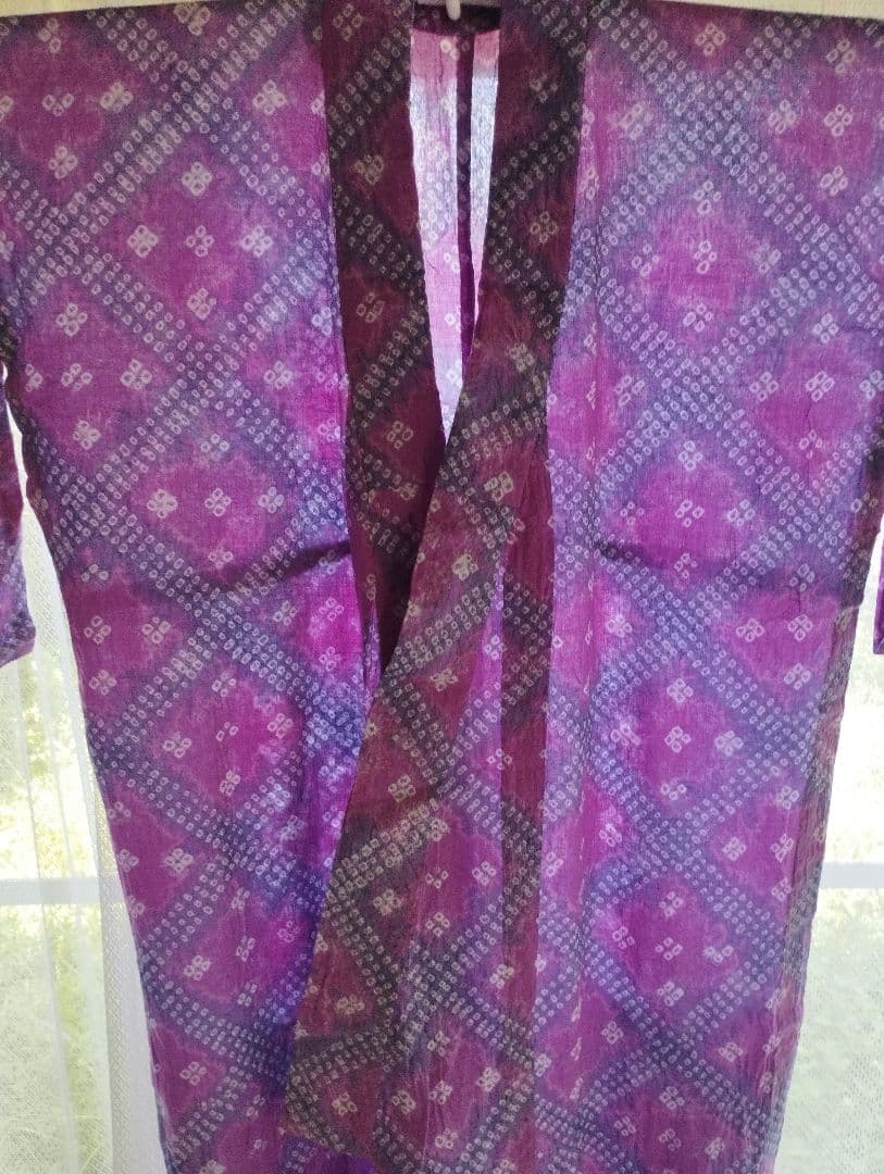 絞り浴衣 紫 ピンク Lサイズ～ 観劇 LIVE 有松鳴海絞り 高級
